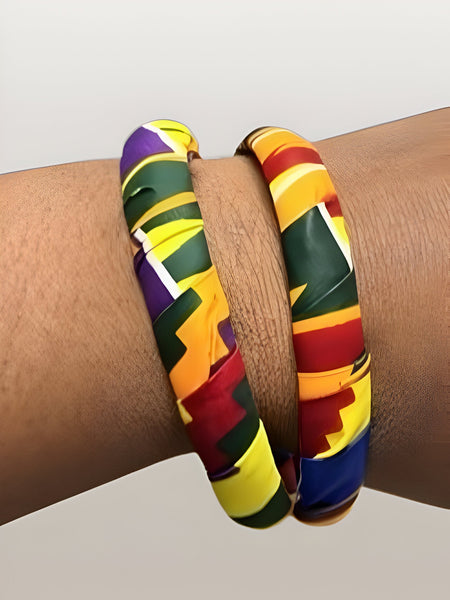 2pc African Ankara Fabric Bracelets - Premium Jewelry from MAGOS - Just $5.99! Shop this and more Jewelry now 