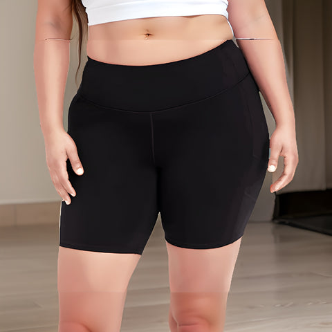 Black Plus Size Short Leggings (XL) - Premium Other Fashions from MAGOS - Just $8! Shop this and more Other Fashions now 