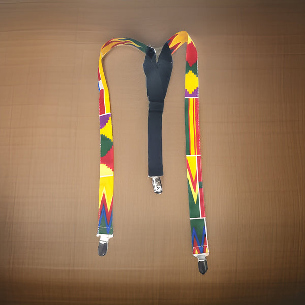 Boys African Print Suspenders - Premium African Accessories from MAGOS - Just $8! Shop this and more African Accessories now 
