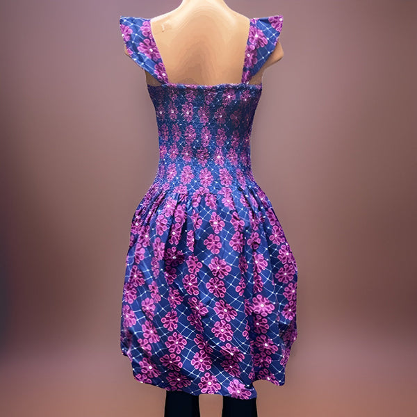 Casual Purple/Pink Print Midi Summer Dress - Premium Other Fashions from MAGOS - Just $10! Shop this and more Other Fashions now 