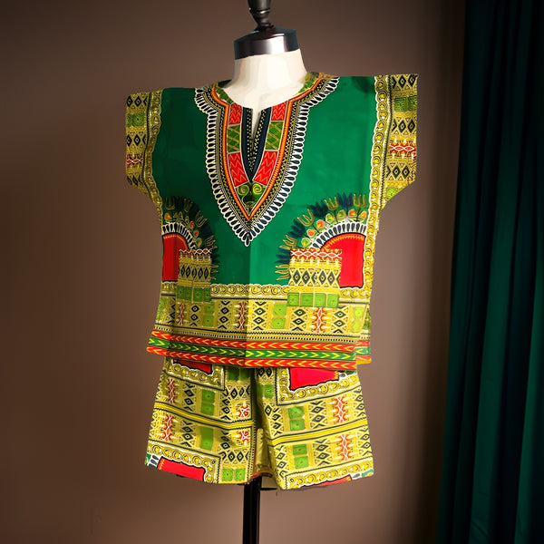 Children's Unisex Dashiki Short Set - Premium African Apparel from MAGOS - Just $25! Shop this and more African Apparel now 