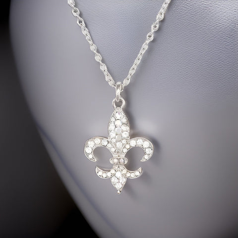 Crystal Fleur De Lis Pendant Necklace - Premium Fashion Jewelry from MAGOS - Just $12! Shop this and more Fashion Jewelry now 