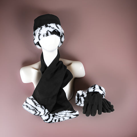Faux Fur Trim Fleece Scarf, Hat, & Gloves 3pc Set - Premium Other Accessories from MAGOS - Just $19.99! Shop this and more Other Accessories now 