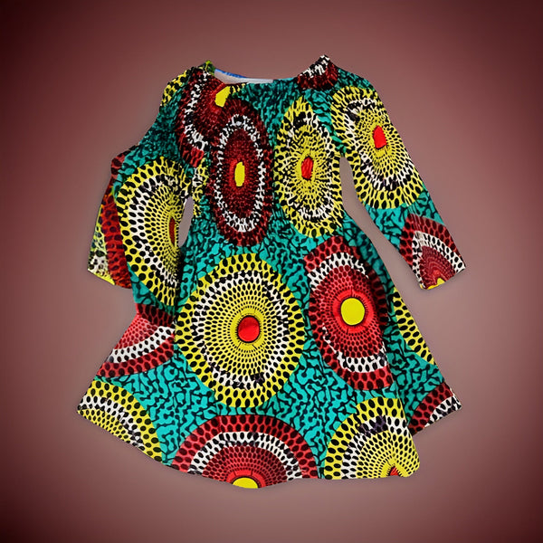 Girl's Disk Print Smock Maxi Dress - Premium African Apparel from MAGOS - Just $28! Shop this and more African Apparel now 