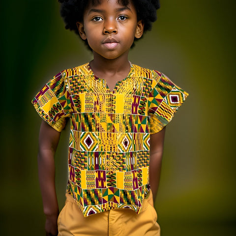 Kids African Print Dashiki Embroidered Shirts - Premium African Apparel from MAGOS - Just $22! Shop this and more African Apparel now 