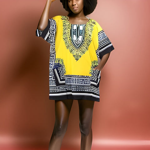 Traditional Print Unisex Dashiki Shirts (Plus Size) - Premium African Apparel from MAGOS - Just $23! Shop this and more African Apparel now 