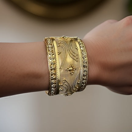 Vintage Gold Tone Cuff Bangle Bracelet - Premium Jewelry from MAGOS - Just $22! Shop this and more Jewelry now 