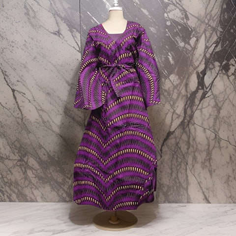 Women's African Print Wrap Dress (Purple) - Premium African Apparel from MAGOS - Just $50! Shop this and more African Apparel now 
