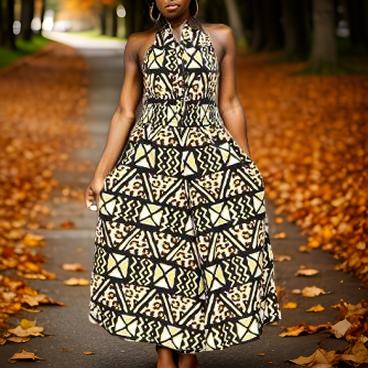 Authentic African Print Three Button Long palazzo Jumpsuit - Premium African Apparel from MAGOS - Just $55! Shop this and more African Apparel now 