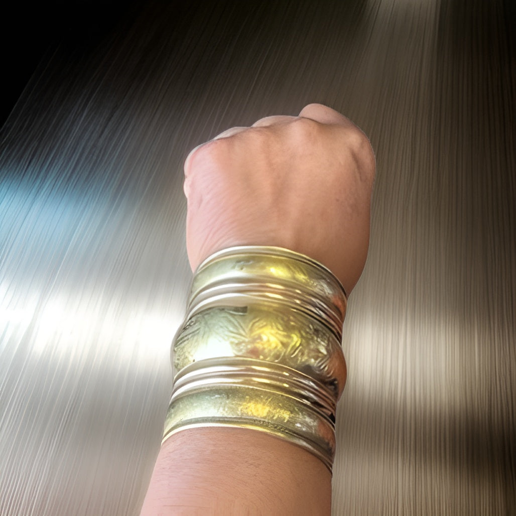 3'African Brass Cuff Bracelet - Premium Jewelry from MAGOS - Just $10! Shop this and more Jewelry now 
