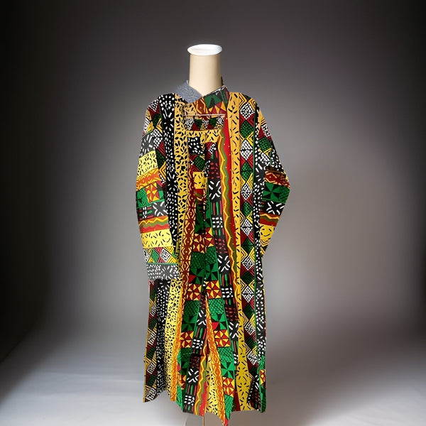 African Ankara Print Long Duster Set (Green/Yellow Multi-Print) - Premium African Apparel from MAGOS - Just $65! Shop this and more African Apparel now 