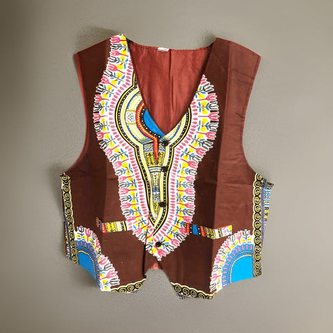 African Brown Dashiki Vest (Unisex) - Premium African Apparel from MAGOS - Just $18! Shop this and more African Apparel now 