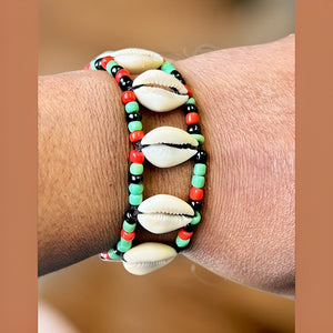 African Cowrie Shell Unisex Bracelet - Premium Jewelry from MAGOS - Just $8! Shop this and more Jewelry now 