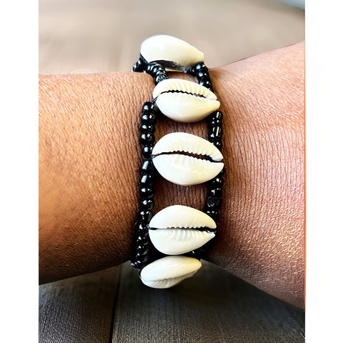 African Cowrie Shell Unisex Bracelet - Premium Jewelry from MAGOS - Just $8! Shop this and more Jewelry now 