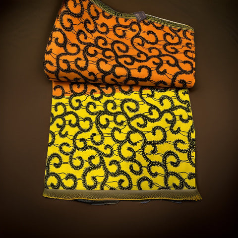 African Orange/Yellow Print Ankara Fabric 6yrds - Premium African Fabric from MAGOS - Just $30! Shop this and more African Fabric now 