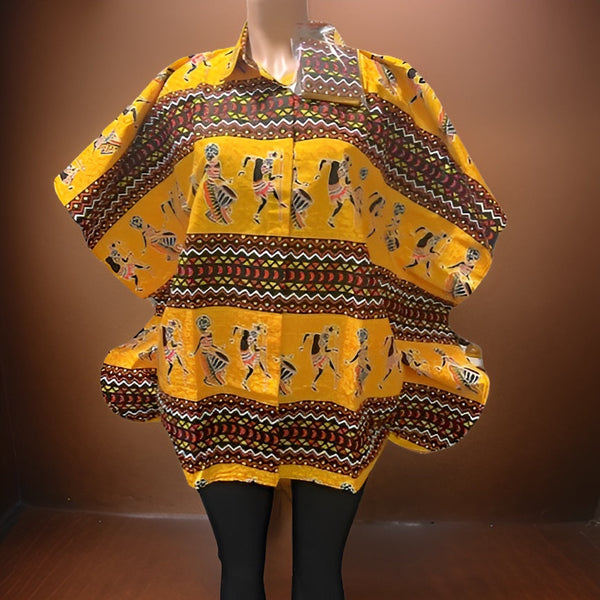 African Print Button Down Short Kaftan - Premium African Apparel from MAGOS - Just $45! Shop this and more African Apparel now 
