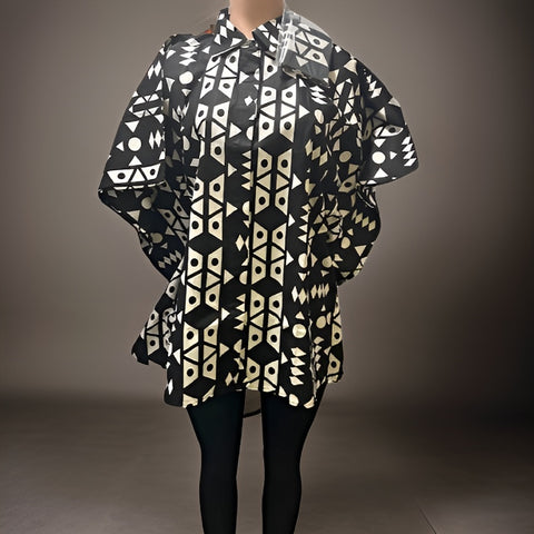 African Print Button Down Short Kaftan - Premium African Apparel from MAGOS - Just $45! Shop this and more African Apparel now 
