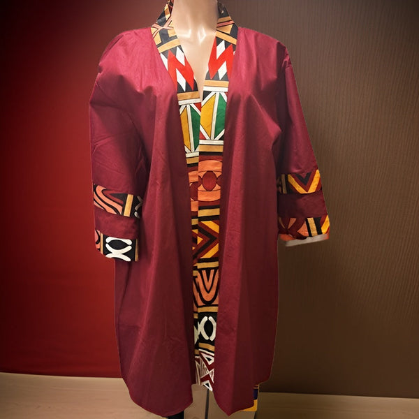 African Print Midi Duster - Premium African Apparel from MAGOS - Just $30! Shop this and more African Apparel now 
