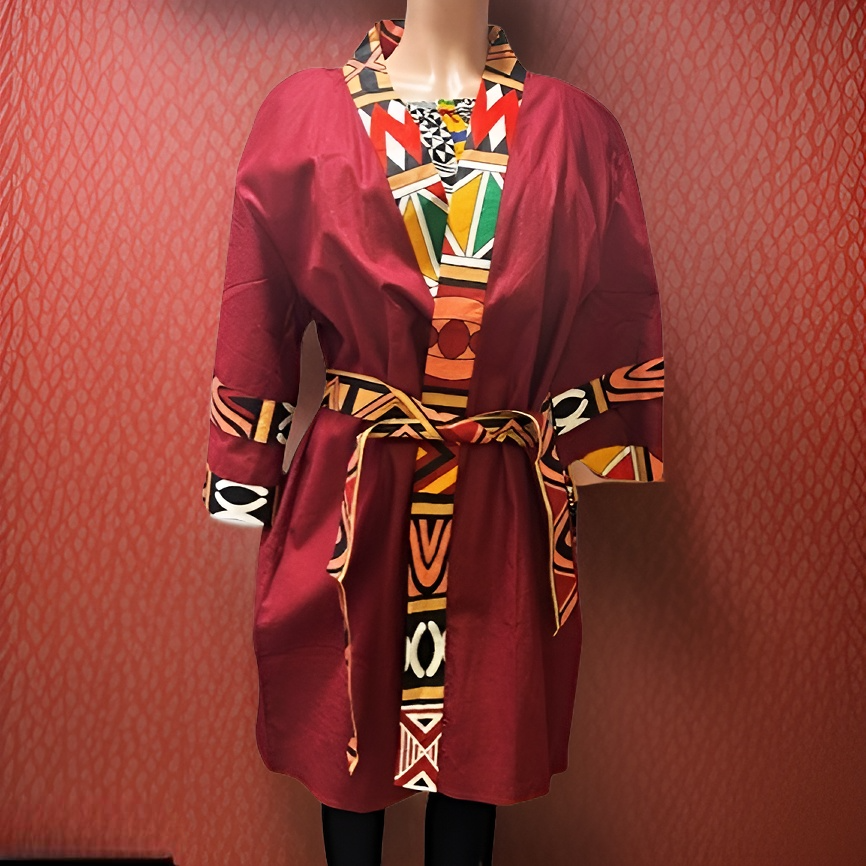 African Print Midi Duster - Premium African Apparel from MAGOS - Just $30! Shop this and more African Apparel now 