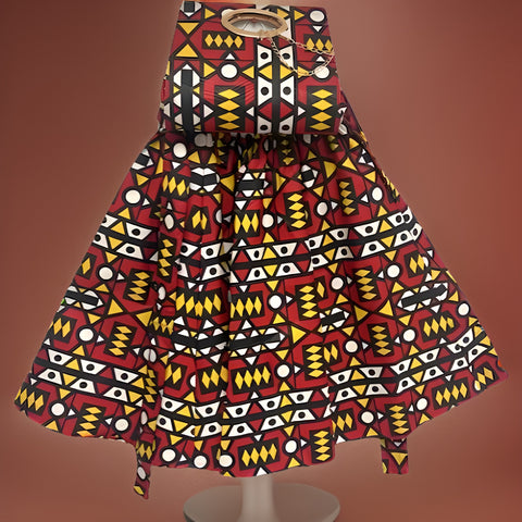 African Print Short Skirt & Handbag Set - Premium African Apparel from MAGOS - Just $45! Shop this and more African Apparel now 