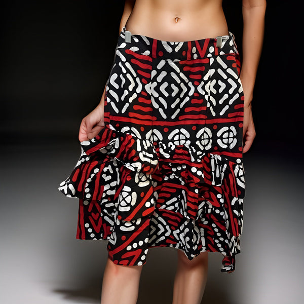 African Print Tiered Skirt & Ruffle Top Set - Premium African Apparel from MAGOS - Just $65! Shop this and more African Apparel now 