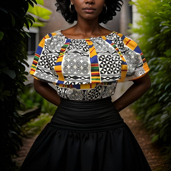 African Tribal Print Crop Top