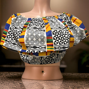 African Tribal Print Crop Top - Premium African Apparel from MAGOS - Just $12! Shop this and more African Apparel now 