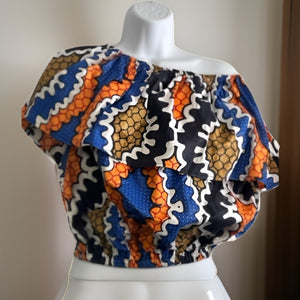 African Wax Print Shoulder Down Top - Premium African Apparel from MAGOS - Just $18.99! Shop this and more African Apparel now 
