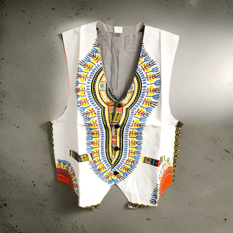 African White Dashiki Vest (Unisex) - Premium African Apparel from MAGOS - Just $18! Shop this and more African Apparel now 