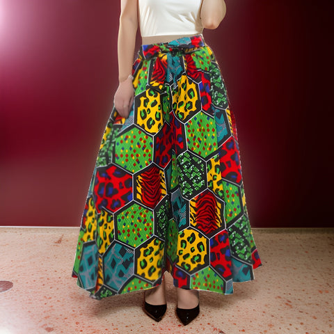 Ankara African Multi-Patch Print Wide Leg Palazzo Pants - Premium African Apparel from MAGOS - Just $50! Shop this and more African Apparel now 