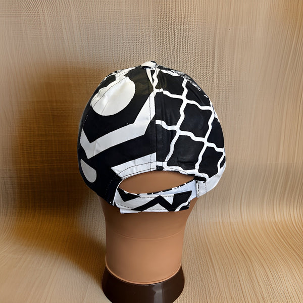 Black/White African Print Baseball Cap with Matching Mask - Premium African Accessories from MAGOS - Just $18! Shop this and more African Accessories now 