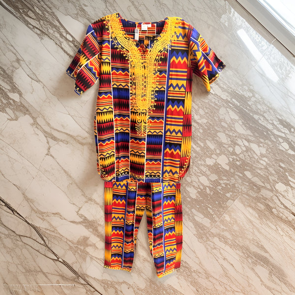 Boys 3pc African Dashiki Print Pant Set (Size 14T) - Premium African Apparel from MAGOS - Just $35! Shop this and more African Apparel now 