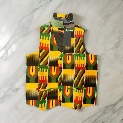Boys African Kente Print Vest & Bow Tie Set (Style B) - Premium African Apparel from MAGOS - Just $22! Shop this and more African Apparel now 