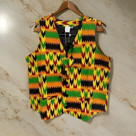 Boys African Kente Print Vest (Style C) - Premium African Apparel from MAGOS - Just $8! Shop this and more African Apparel now 