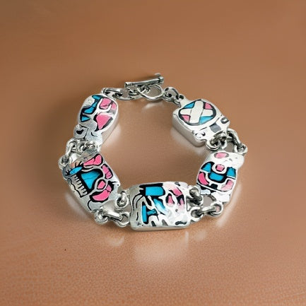 Colorful Maya Glyph Link Bracelet - Premium Jewelry from MAGOS - Just $9.99! Shop this and more Jewelry now 