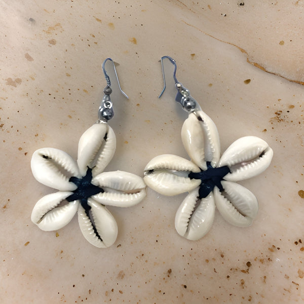 Cowrie Shell Flower Shape Earrings - Premium Jewelry from MAGOS - Just $4.99! Shop this and more Jewelry now 