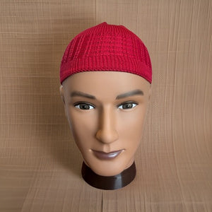 Elastic Knitted Solid Burgundy Kufi - Premium African Accessories from MAGOS - Just $10! Shop this and more African Accessories now 