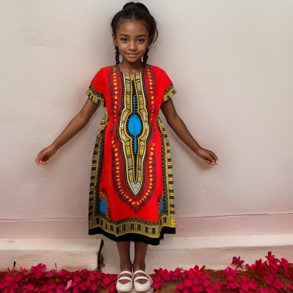 Girl's Dashiki Kaftan Dress