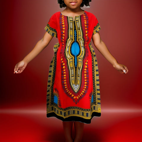 Girl's Dashiki Kaftan Dress - Premium African Apparel from MAGOS - Just $16! Shop this and more African Apparel now 