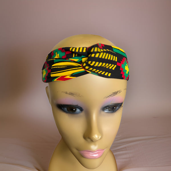 Girls African Ankara Fabric Print Knotted Headband Hairband O.O.A. Tradings Distribution