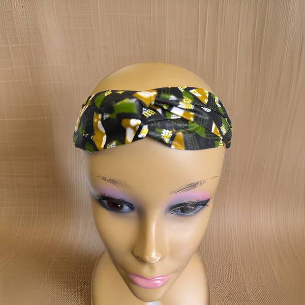 Girls African Ankara Fabric Print Knotted Headband Hairband O.O.A. Tradings Distribution