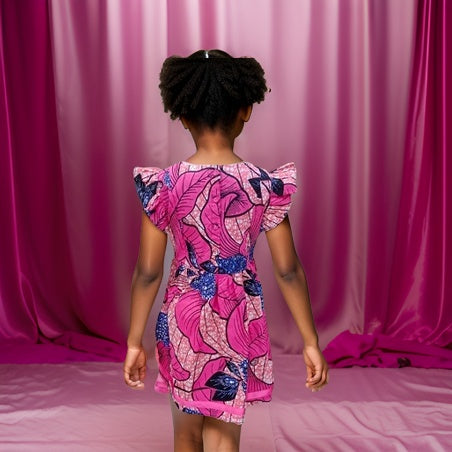 Girls Pink African Print Dress - Premium African Apparel from MAGOS - Just $25! Shop this and more African Apparel now 