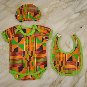 African Kinthe Print Infant Onesie Outfit