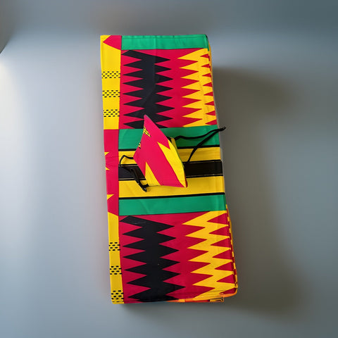 Kente Multi-Print Headwrap with Matching Mask Set - Premium African Accessories from MAGOS - Just $17.50! Shop this and more African Accessories now 