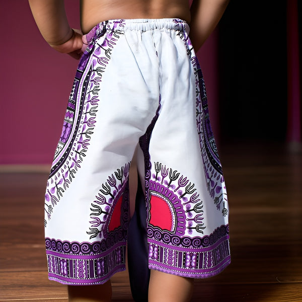 Kids White-Green Dashiki Shorts - Premium African Apparel from MAGOS - Just $8! Shop this and more African Apparel now 