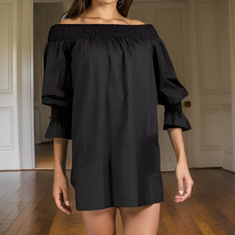 Ladies Black Off The Shoulder Ruffled Sleeve Blouse - Premium African Apparel from MAGOS - Just $18! Shop this and more African Apparel now 