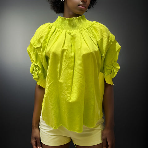 Ladies Off The Shoulder Top Ruffled Sleeve Blouse - Premium African Apparel from MAGOS - Just $18! Shop this and more African Apparel now 
