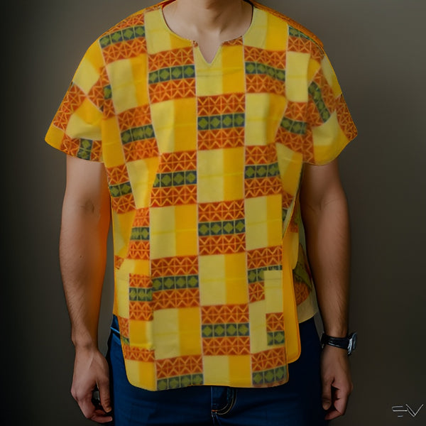 Men Traditional Kente Print Dashiki Shirt - Premium African Apparel from MAGOS - Just $45! Shop this and more African Apparel now 