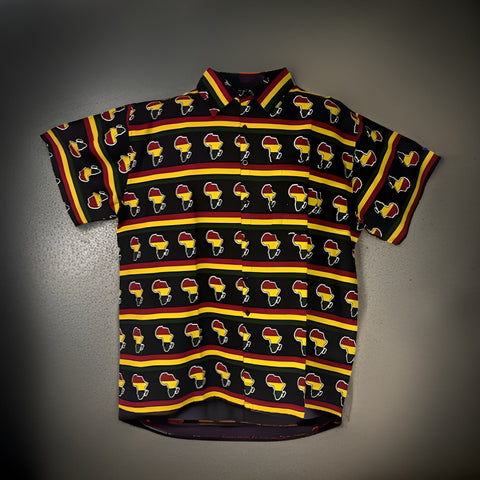 Men's Black Africa Map Print Dashiki Shirt - Premium African Apparel from MAGOS - Just $30! Shop this and more African Apparel now 