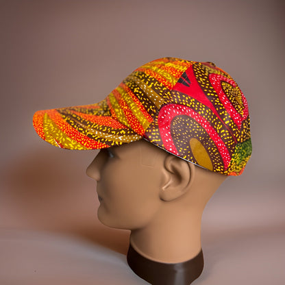 Multi African Print Baseball Cap with Matching Mask - Premium African Accessories from MAGOS - Just $18! Shop this and more African Accessories now 